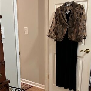 Sheri Martin Black Velvet Long Dress with jacket